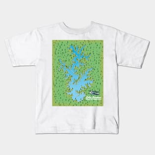 Lake Norman South Carolina retro map Kids T-Shirt